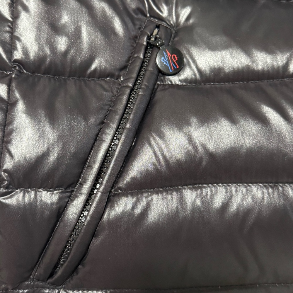 Moncler Moka Long Down Coat Black Size 1 Authentic LAMPO Zip - Picture 12 of 17